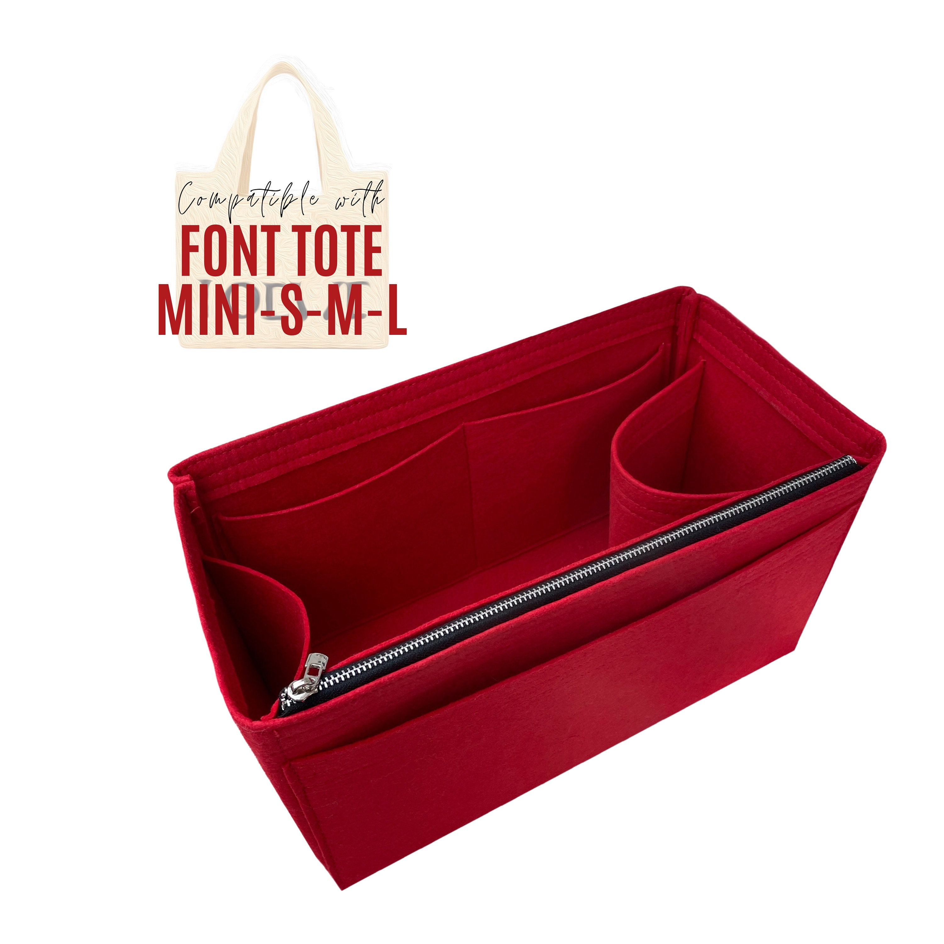 Divitize Organizer fits Font Tote / Insert for Font Tote / Customizable Handmade Liner Protector Snug Sturdy Premium Felt Pocket Laptop