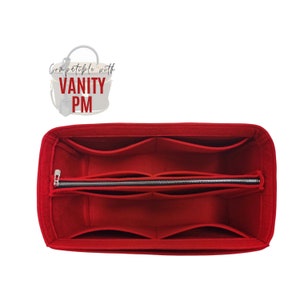 Vanity PM Bag Organizer / Vanity PM Insert / Customizable Handmade Premium Felt Liner / Travel Makeup Bag Organizer / Beautycase holder
