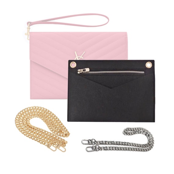 Lckaey clutch conversion kit purse chain insert strap For lv Doudou  victorin short wallet transformation diagonal bag3022-rosy10*7cm