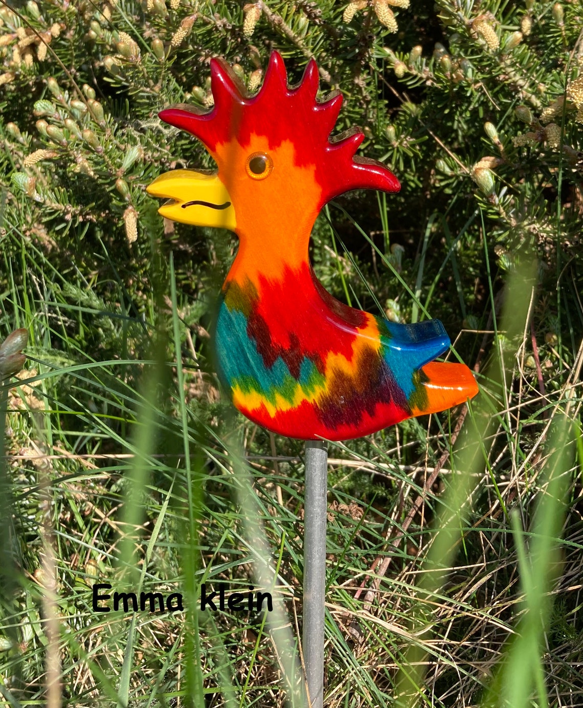 KASESSS 3er Set Pflanzstäbe Garten-Deko - Holz-Stecker Mit Vater-Sohn-Hund Motiv, Für Töpfe & Beete