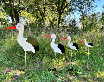 Rabatt 20 % Fröhliche Gartenstecker, Storch aus Holz mit Farbfehler.Klapperstorch. Gartendekoration, Balkon und Terrasse.Beschreibung lesen!