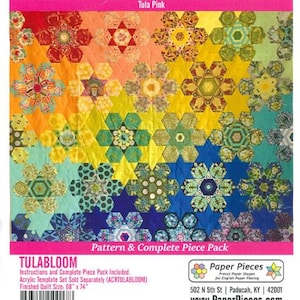 Tula&#39;s Bloomers Pattern and Complete Paper Piece Pack by Tula Pink. Approx size 68&quot; x 74&quot; - Free Shipping