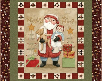 Naughty or Nice Panel Quilt Kit from Riley Blake