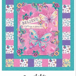 Possibilities Butterfly Panel Quilt Kit featuring Faith and Grace Collection by Benartex