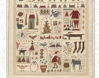 The Santa The Tree The Turkey and Me Quilt Pattern by Anni Downs - finished size 36.5" x 41.5" for Hatched and Patched.