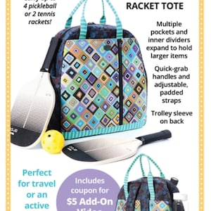 Courtside Racket Backpack Tote Pattern - byAnnie.com