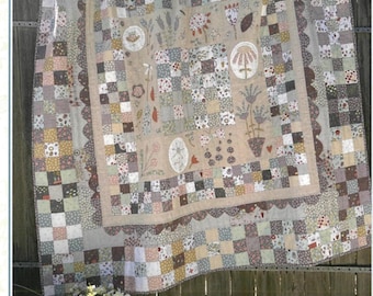 Where Wildflowers Grow Quilt Pattern by Anni Downs - finished size 54" x 54".  For Hatched and Patched.