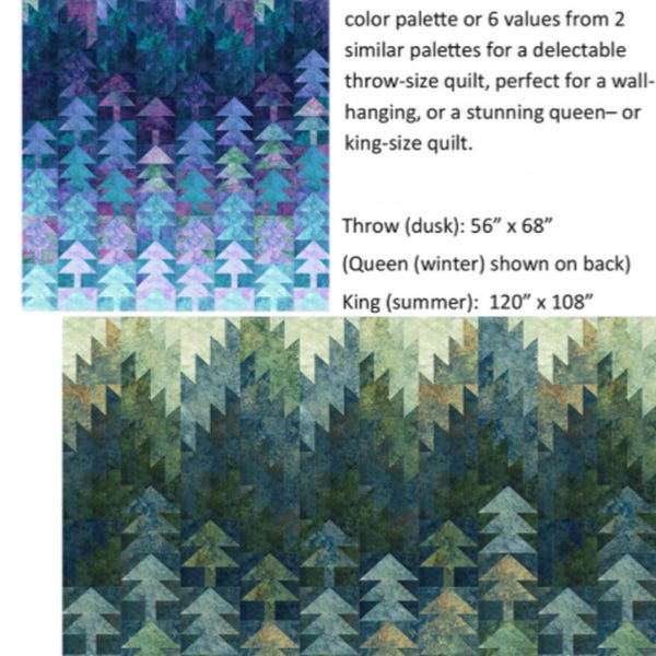 Misted Pines 2.0 Quilt Pattern by Patti Carey of Patti's Patchwork - 3 sizes