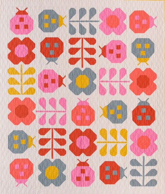 Hello Spring Quilt Kit: Kona Solids Fabric + Pattern (45.5" x 56")
