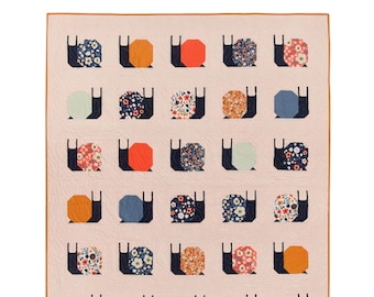 Garden Snails Quilt Pattern: Pen + Paper Design (57-7/8 x 67-1/2)