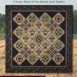 Vintage Sampler Pattern Booklet - 9 Part BOM Pattern by Nancy Rink Designs - 24 page finished size 95&quot; x 95&quot;