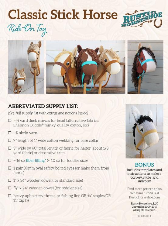 Fun Patterns For Riding Horses Classic Stick Horse Ride on Toy Pattern From Rustic Horseshoe - Etsy