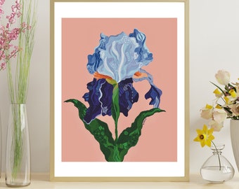 Impressão artística de flor de íris