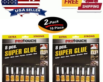 16 Pcs (2 Pack) Super Glue - 'Cyanoacrylate Adhesive' 3 Grams All Purpose Repair - New - Free Shipping