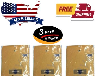 9 Pcs Clasp Brown Envelopes- 10x13 Inch Heavyweight Paper (3 Pack) (Each Pack has 3) - New - Free Shipping