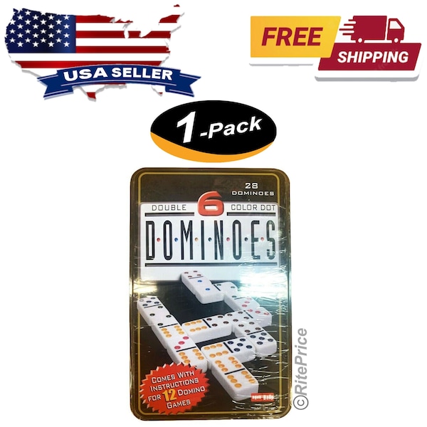 Double Six Color Dot Dominoes Set Classic Games SET of 28 Cardinal Games (1 Pack) - New - Free Shipping