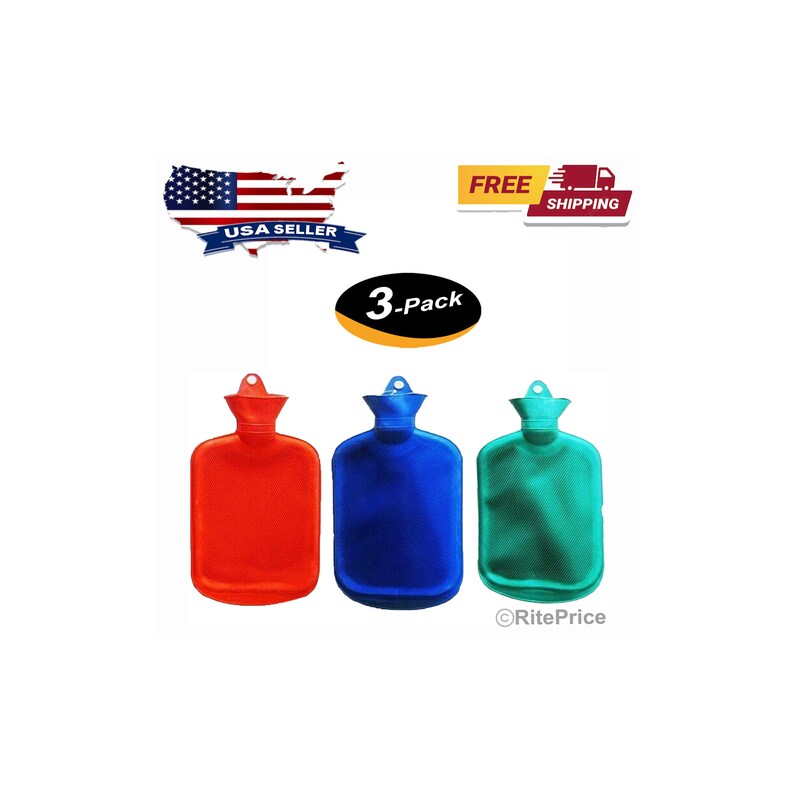 2000ml Rubber Hot Water Bottle Bag Warm Relaxing Heat / Cold Therapy 2