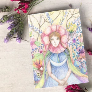 Grußkarte mit Umschlag - Blanko - 12x18cm - Entdecke die bezaubernde Welt der Blumenfeen: Ein magisches Reich der Schönheit und Wunder