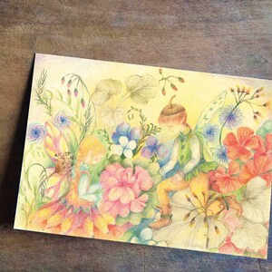 Grußkarte mit Umschlag - Blanko - 12x18cm - Zauberhafte Feen bringen den Frühling ins Leben