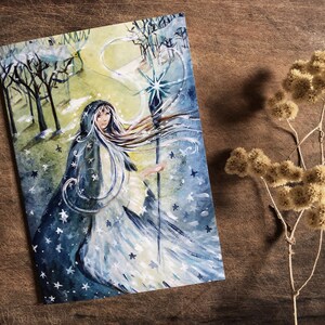 Greeting Card with Envelope Blank Winter Fairy Snow Queen Holiday Card Large Christmas Greeting Card