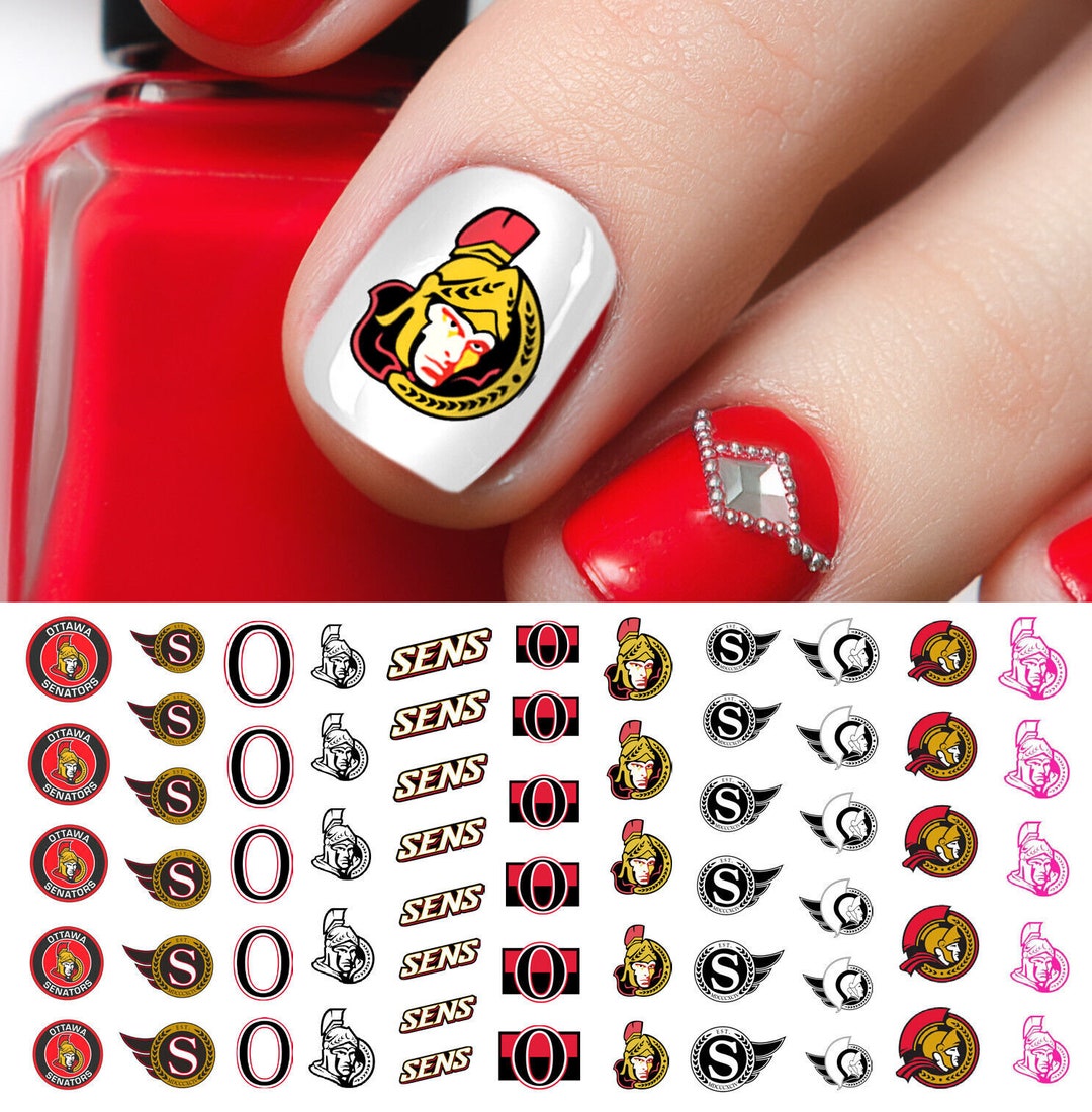 Ottawa Senators Hockey Team Nail Art Decals official Moon Etsy
