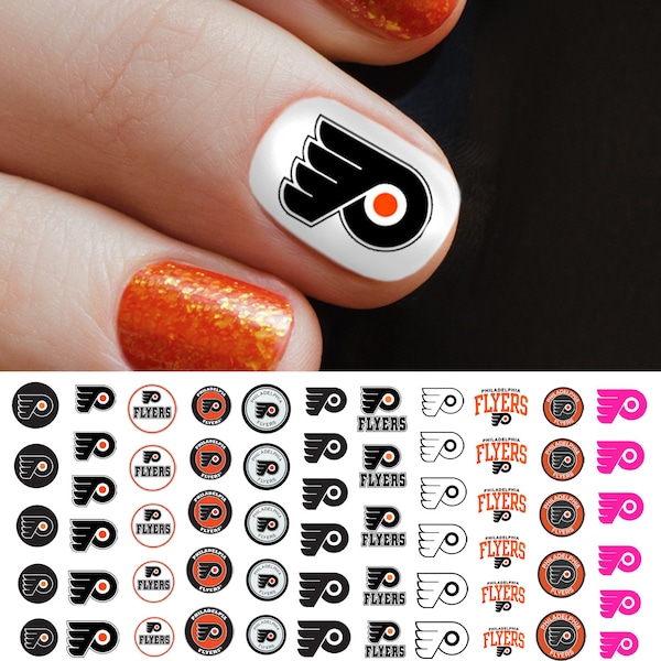 Philadelphia Flyers Baseball Nail Art Decals (official Moon Sugar Decals)