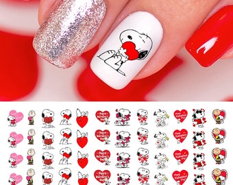 Glitter Snoopy Mickey Nail Art Stickers
