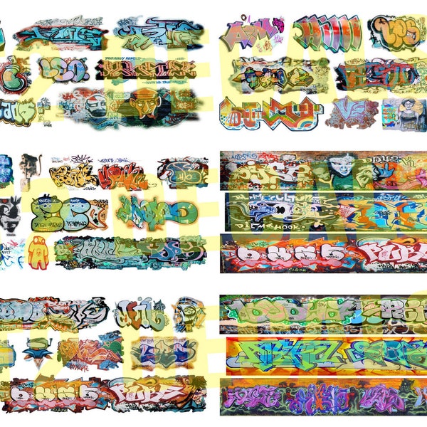 HO Scale Train Graffiti Decals - Mega Sheet #6 for Model Trains