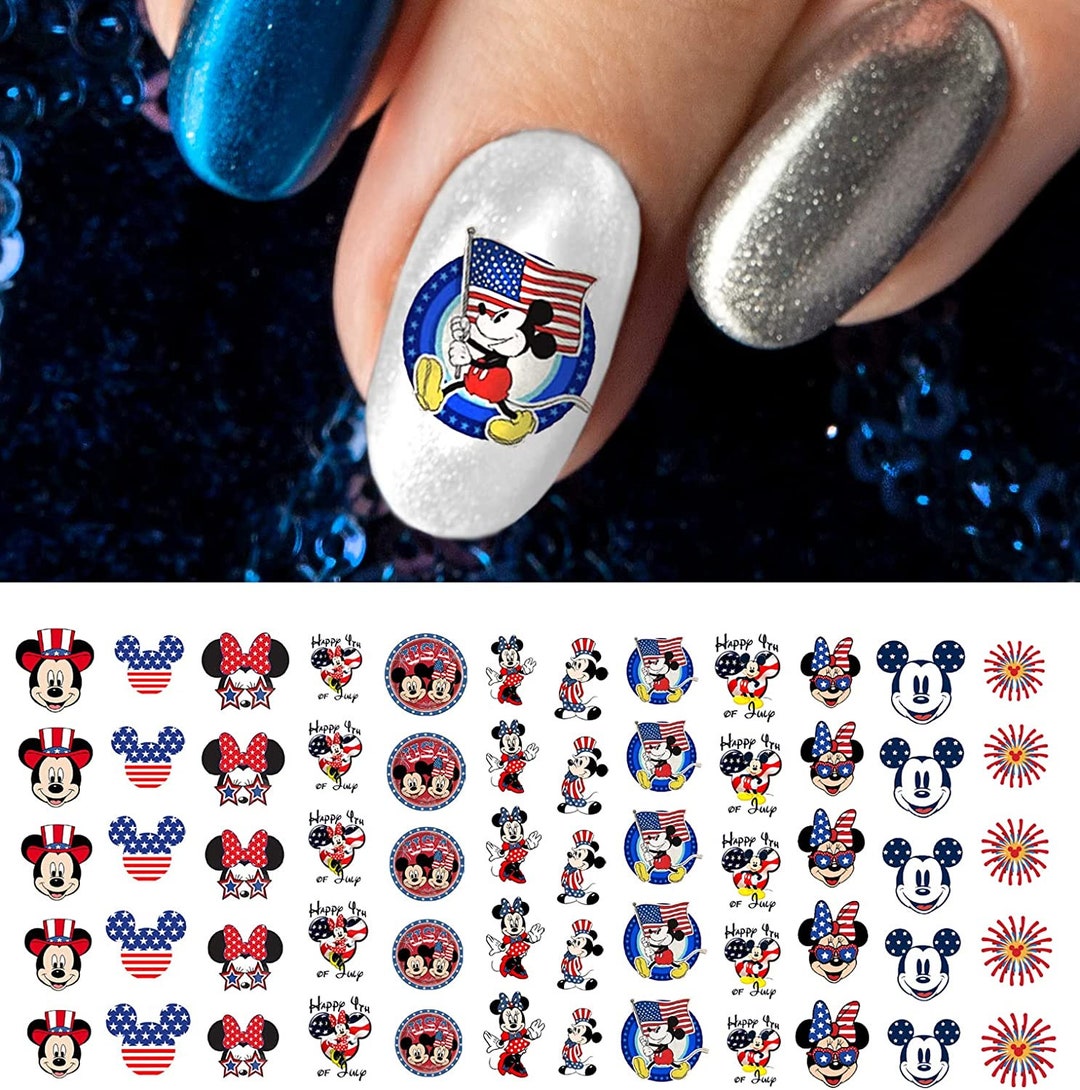 Mickey Mouse 4th of July Day Nail Decals - Etsy