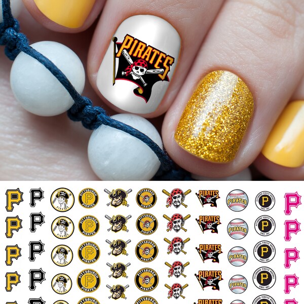 Pittsburgh Pirates Baseball Nail Art Decals (official Moon Sugar Decals)