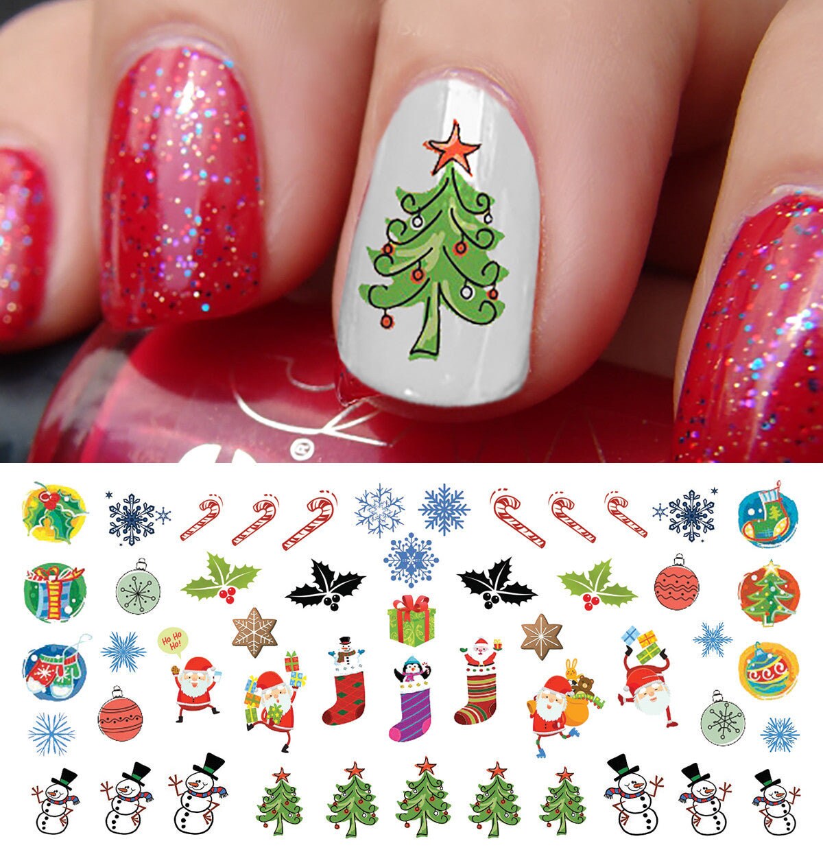 christmas-6-nail-decals-etsy