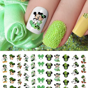 Día de Mickey Mouse St. Pats - Calcomanías de uñas