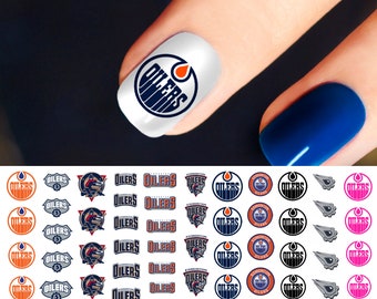 Edmonton Oilers Hockey Team Nail Art Decals (official Moon Sugar Decals)