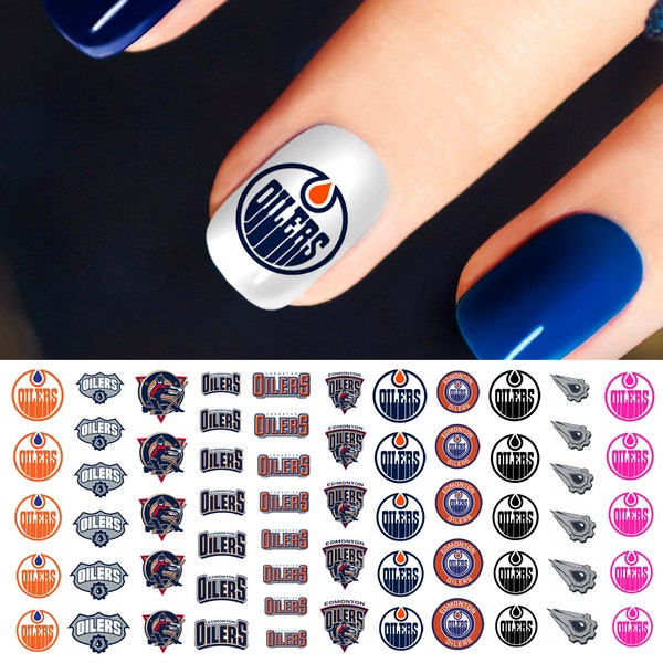 Edmonton Oilers Hockey Team Nail Art Decals (official Moon Sugar Decals)