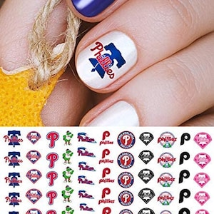 Philadelphia Phillies Baseball Nail Art Decals (calcomanías oficiales de Moon Sugar)