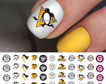 Pittsburgh Penguins Hockey Nail Art-stickers (officiële Moon Sugar-stickers)