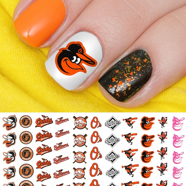 Baltimore Orioles Baseball Nail Art Decals (official Moon Sugar Decals)