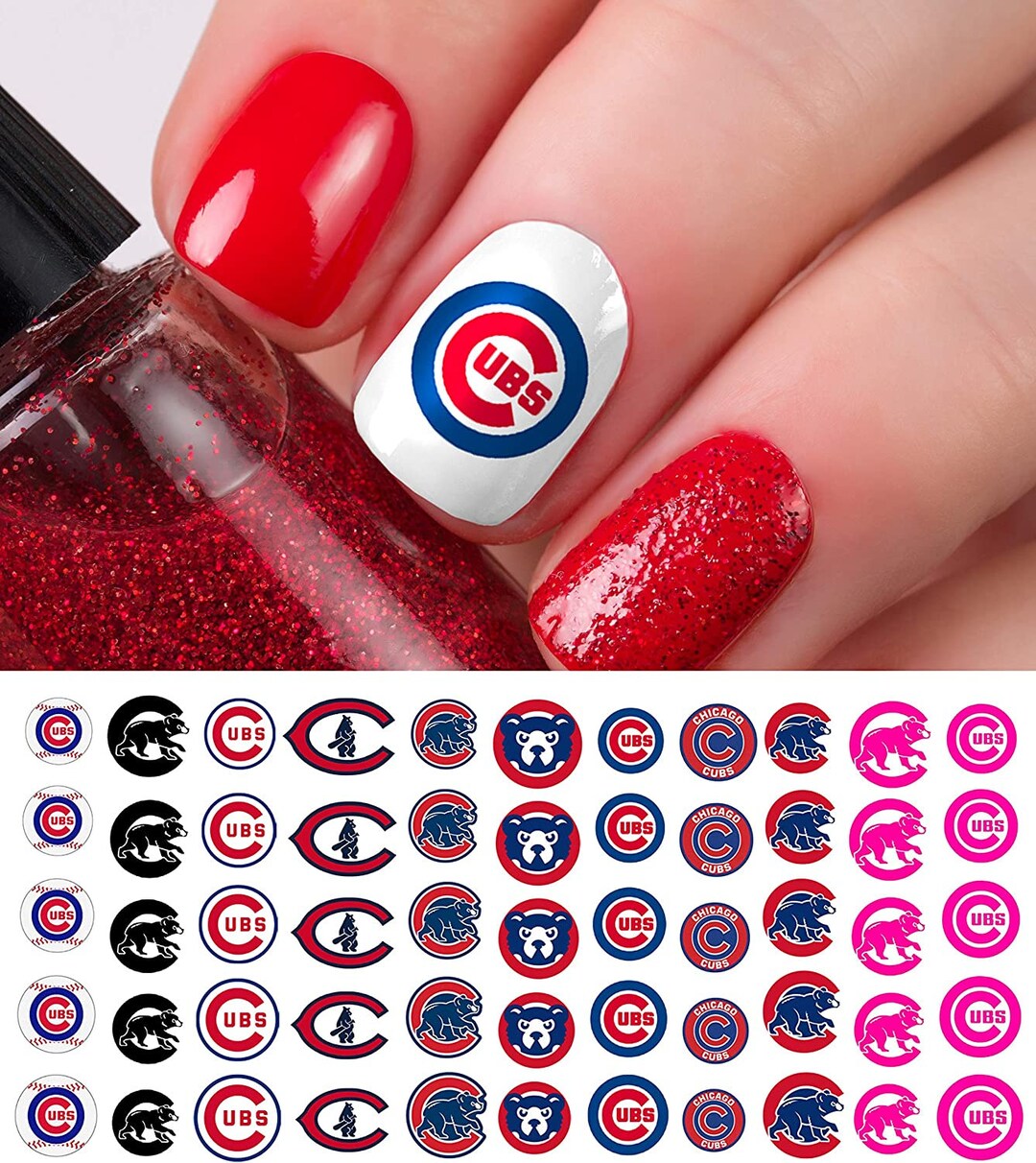 Chicago Cubs Baseball Nail Art Decals official Moon Sugar Decals Etsy