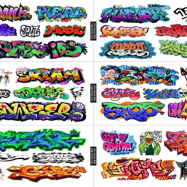 HO Scale Train Graffiti Decals - Mega Sheet #7 for Model Trains