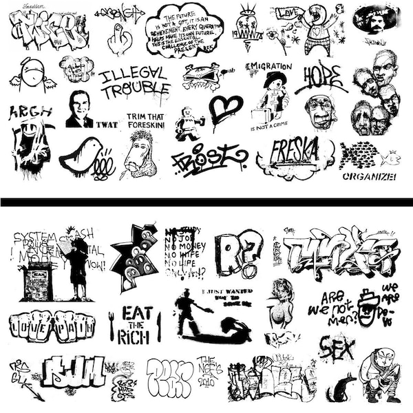 HO Scale Train Graffiti Decals - 2 Pack #20 for Model Trains