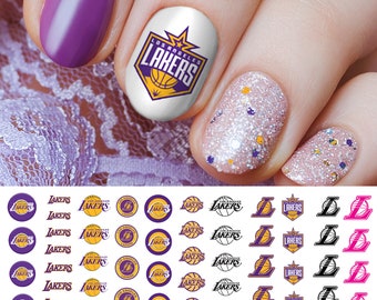 Los Angeles Lakers Basketball Nail Art Decals (officiële Moon Sugar Decals)