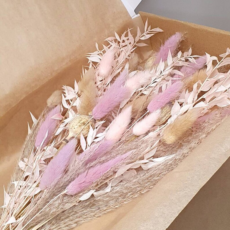 Dried Flowers Pastel Bouquet Etsy