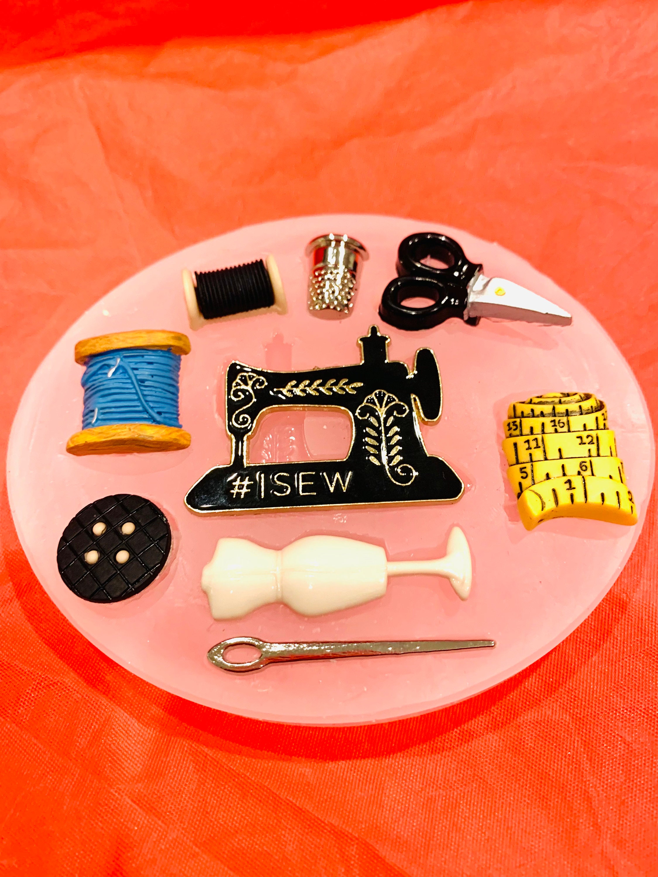 Sewing Gadgets-scissors-needle-thimble-spool-measuring Tape-button-dress  Form-silicone Molds-fondant-crafts 