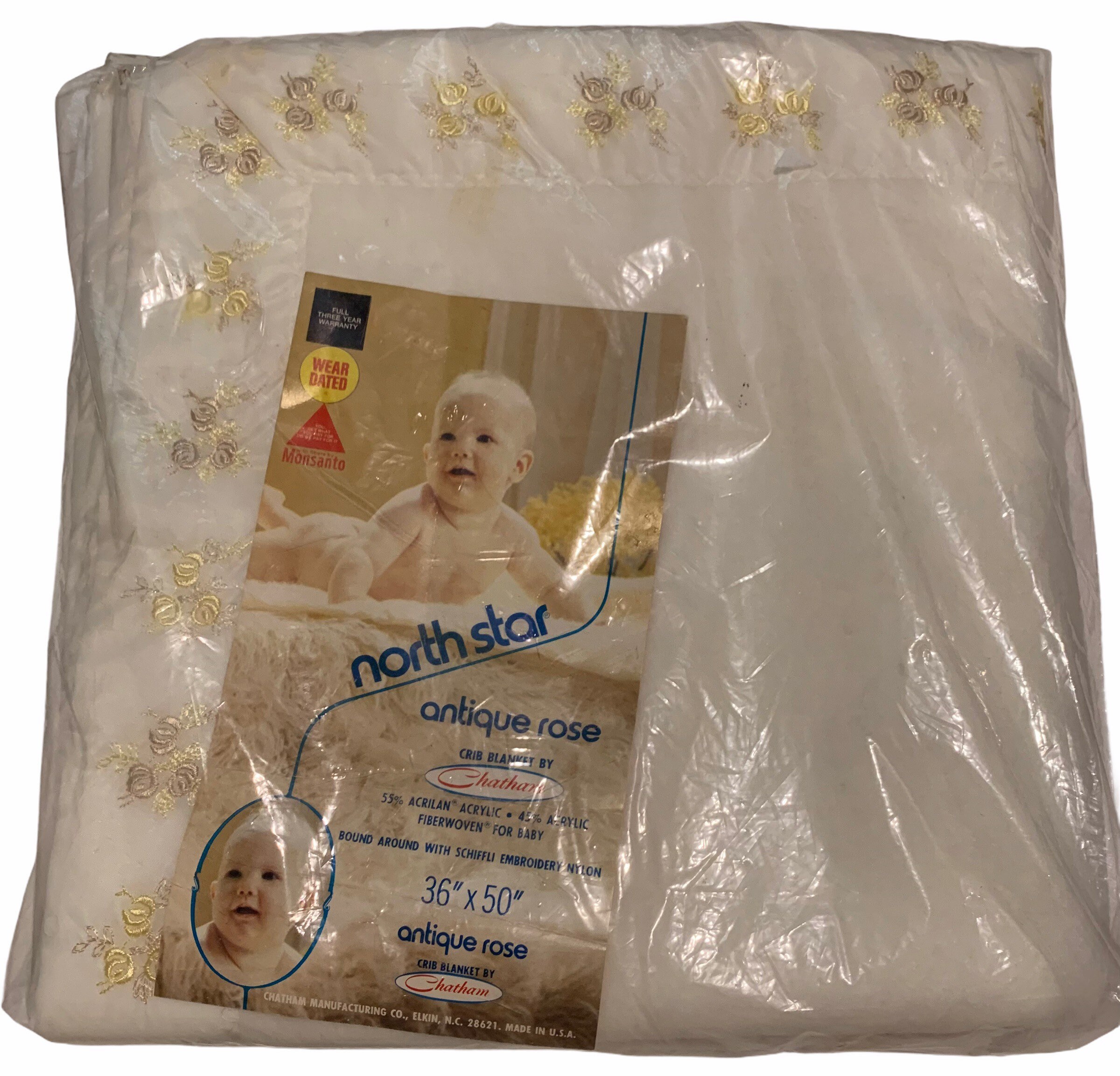 Vintage Chatham Crib Blanket Original Packaging Ivory Etsy