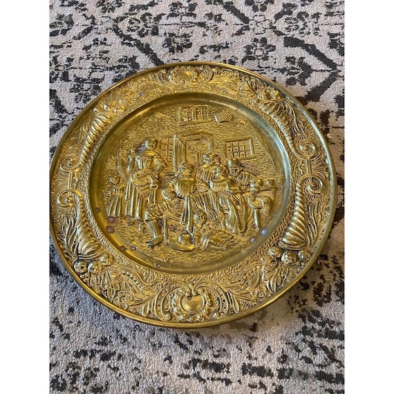 Stunning Vintage Brass Plate Wall Decoration 14 Inch Tall - Etsy
