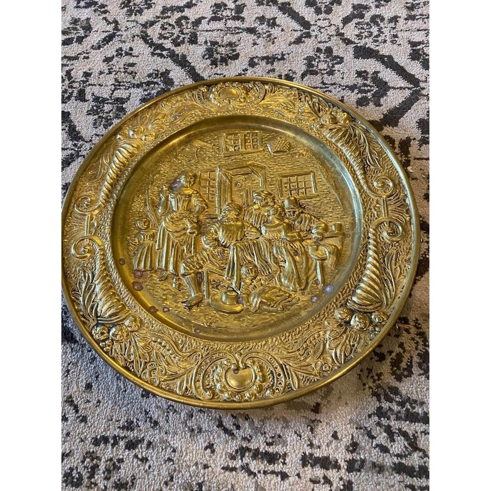 Stunning Vintage Brass Plate Wall Decoration 14 Inch Tall - Etsy