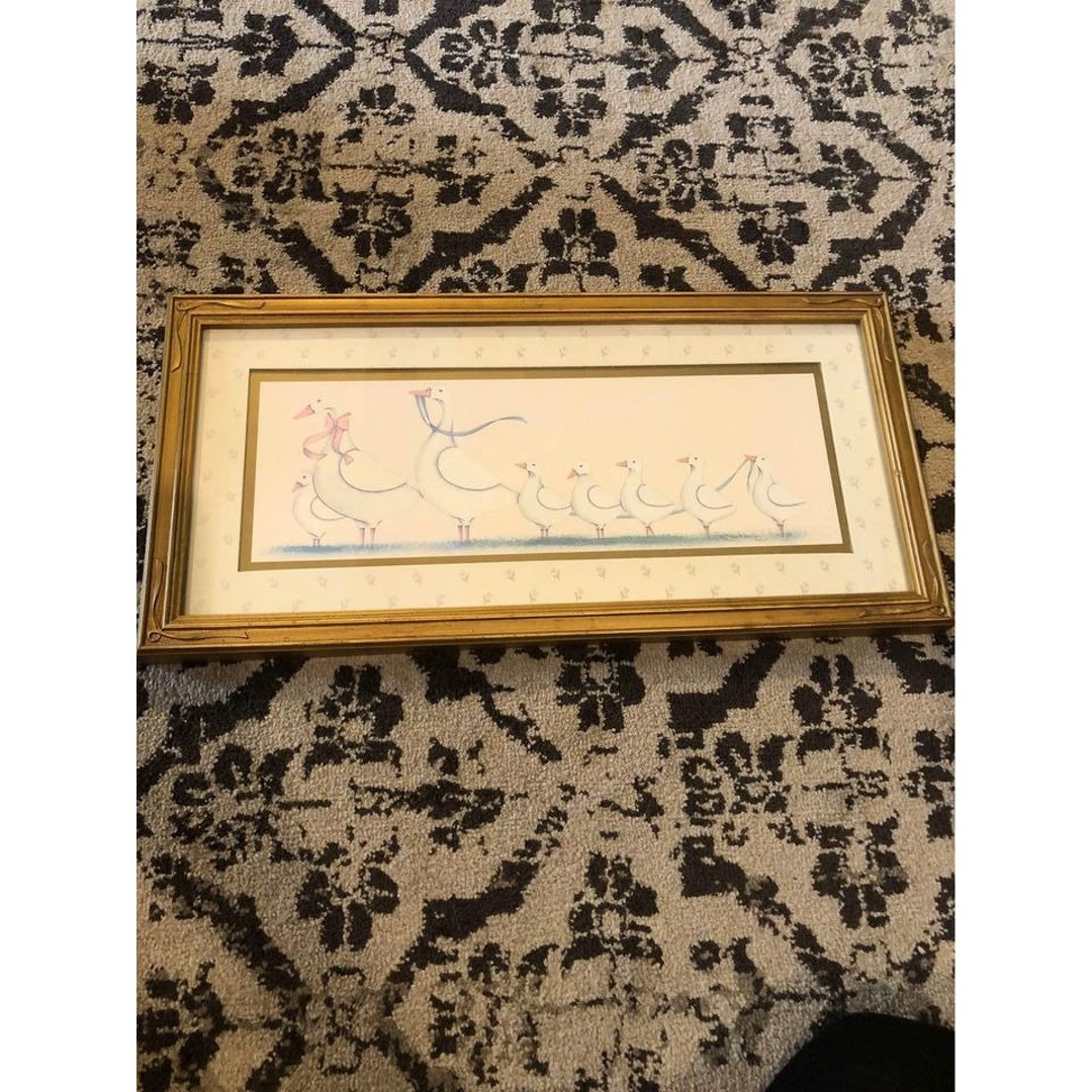 Vintage Gold Ornate Homco Framed “ducks” Print Artwork Whole Frame 17 ...