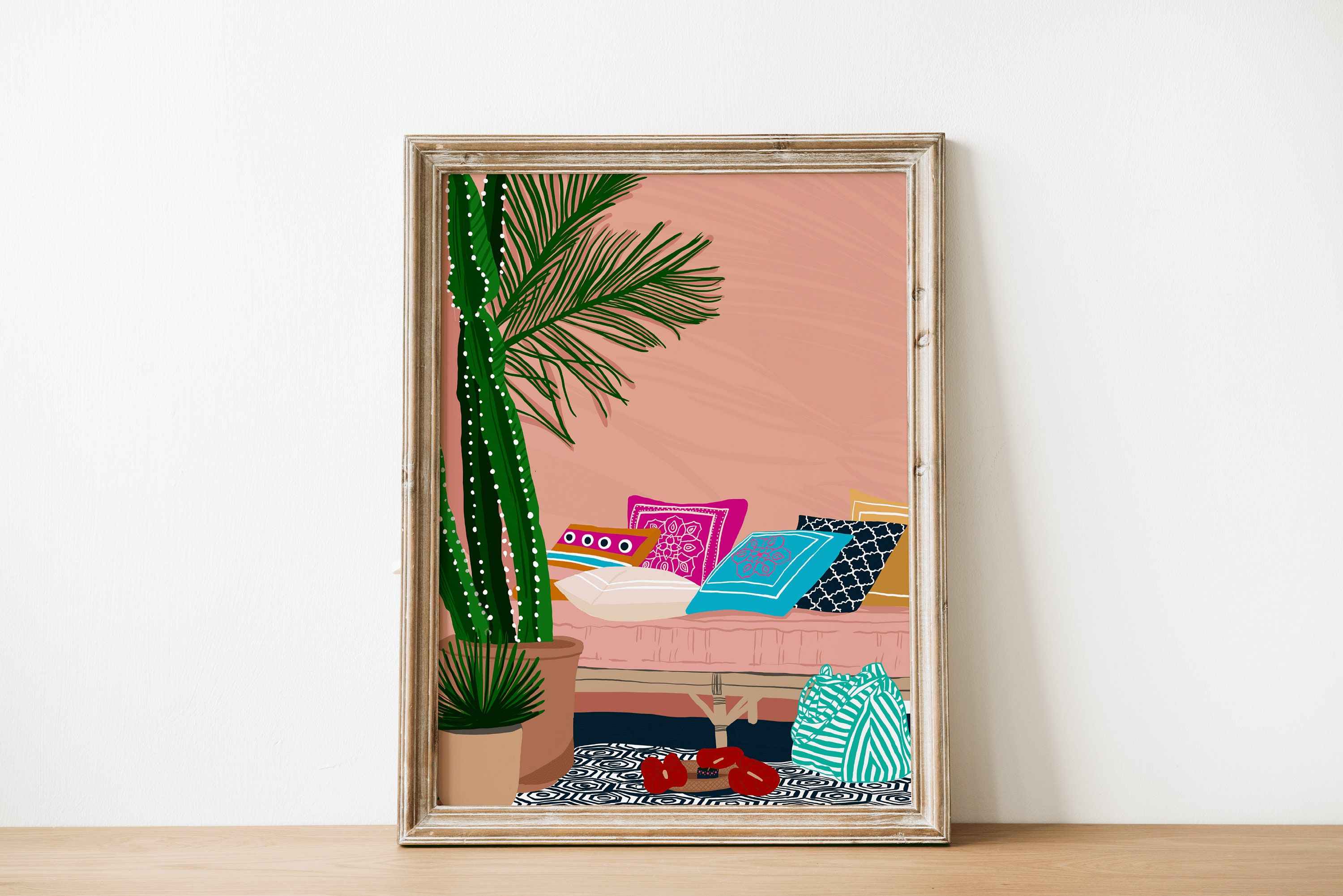 Tropical Art Print Boho Chic Wall Decor Watercolor Painting Etsy UK