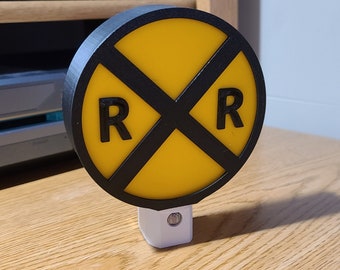 Rail Road Train Crossing Automatic LED Night Light for Kids, Railfan, Railroad buff