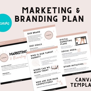 Marketing Plan Template: Small Business Branding Strategy (Canva)
